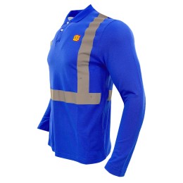 Manufacturing long sleeve reflective strips industrial uniform custom blue embroidered stamp polo shirt industrial uniform manufacturer  D360 Manufacturing long sleeve reflective strips industrial uniform custom blue embroidered stamp polo shirt industrial uniform manufacturer  D360
